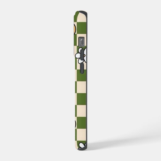 Green Checkerboard Aesthetic Phone Case iPhone Hoesje (Linkerkant)