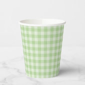 Green Checkerboard Pattern Papieren Bekers (Links)