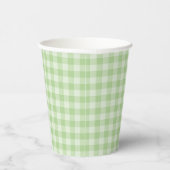 Green Checkerboard Pattern Papieren Bekers (Rechts)