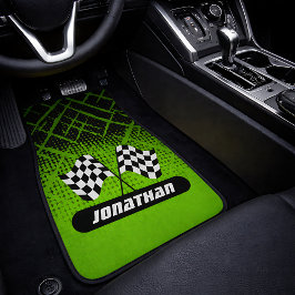 Green Checkered Racing Flags Sport Automat