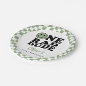 Green Checkered Smile One Rad Dude 1e verjaardag Papieren Bordje (Gekanteld)