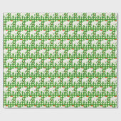Green Checkered White Elephant Christmas Party Cadeaupapier (Vlak)
