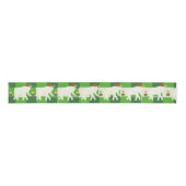 Green Checkered White Elephant Christmas Party Grosgrain Lint (Voorkant)