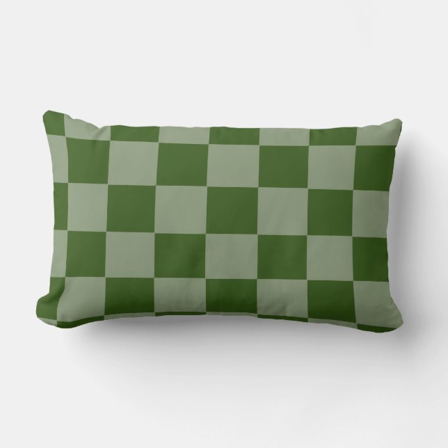 Green Checkers Two Tone Sierkussen HAMbyWG Kussen (Voorkant)