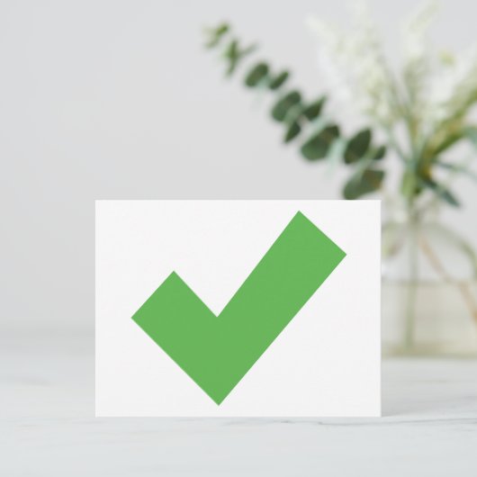 GREEN CHECKMARK CONTROLEERT CORRECT SYMBOOL BRIEFK BRIEFKAART (Staand voorkant)