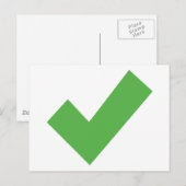 GREEN CHECKMARK CONTROLEERT CORRECT SYMBOOL BRIEFK BRIEFKAART (Voorkant / Achterkant)