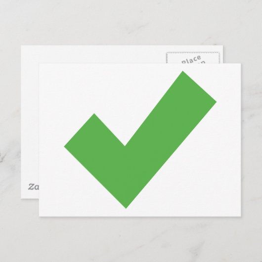 GREEN CHECKMARK CONTROLEERT CORRECT SYMBOOL BRIEFK BRIEFKAART (Voorkant / Achterkant)