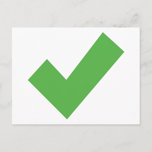GREEN CHECKMARK CONTROLEERT CORRECT SYMBOOL BRIEFK BRIEFKAART (Voorkant)