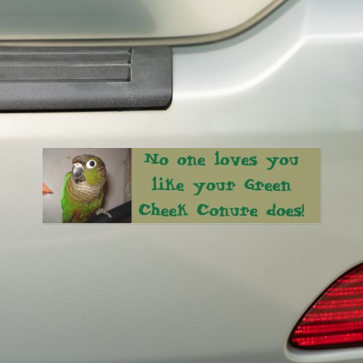 Green Cheek Conure Love Bumpersticker (Op auto)