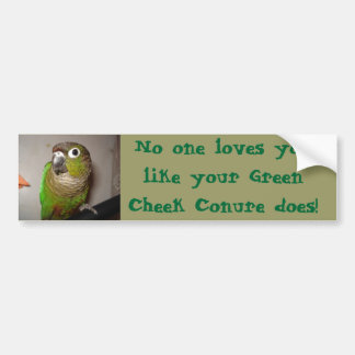 Green Cheek Conure Love Bumpersticker