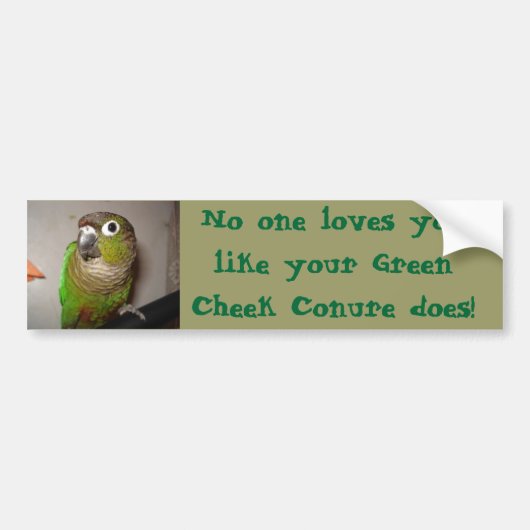 Green Cheek Conure Love Bumpersticker (Voorkant)