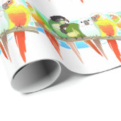 Green Cheek Conures Cadeaupapier (Rol Hoek)