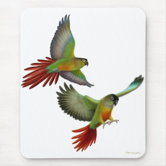 Green Cheek Conures Mousepad Muismat (Voorkant)