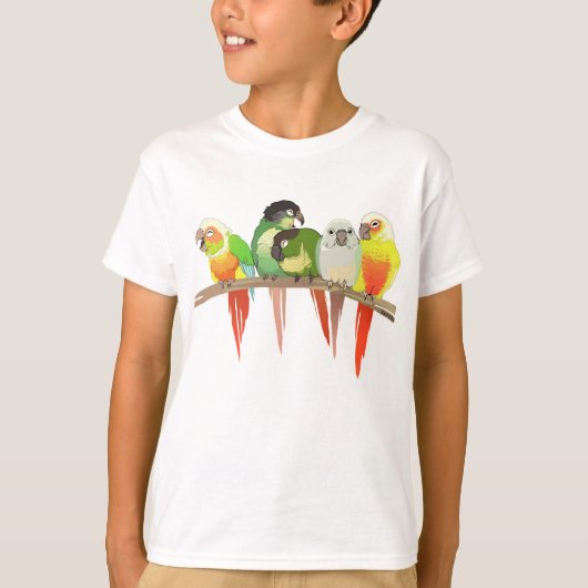 Green Cheek Conures T-shirt (Voorkant)