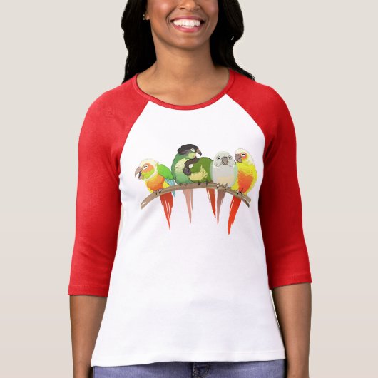 Green Cheek Conures T-shirt (Voorkant)