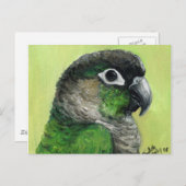 "Green Cheeked Conure" Bird Art Briefkaart (Voorkant / Achterkant)