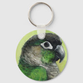 "Green Cheeked Conure" Bird Art Sleutelhanger (Voorkant)
