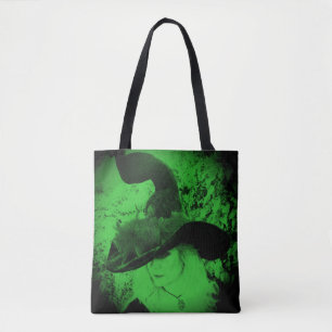Green Cheeky Witch Wiccan Pagan Shopping Canvas ta Tote Bag