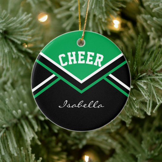 Green Cheer 2S voor een Cheerleader 📣 💖 Keramisch Ornament (Boom)
