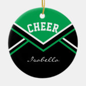 Green Cheer 2S voor een Cheerleader 📣 💖 Keramisch Ornament (Voorkant)
