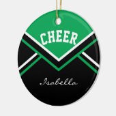 Green Cheer 2S voor een Cheerleader 📣 💖 Keramisch Ornament (Links)