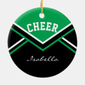 Green Cheer 2S voor een Cheerleader 📣 💖 Keramisch Ornament (Achterkant)