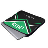 Green Cheerleader Cheer Laptop Sleeve (Voorkant onderkant)