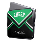 Green Cheerleader Cheer Laptop Sleeve (Voorkant Links)