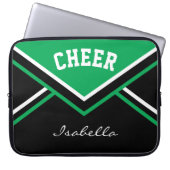 Green Cheerleader Cheer Laptop Sleeve (Voorkant)