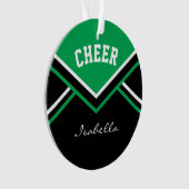 Green Cheerleader 📣 💖 Cheer Ornament (voorkant)