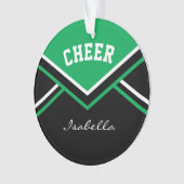 Green Cheerleader 📣 💖 Cheer Ornament (voorkant)