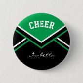 Green Cheerleader Cheer Ronde Button 5,7 Cm (Voorkant)