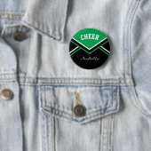 Green Cheerleader Cheer Ronde Button 5,7 Cm (In situ)