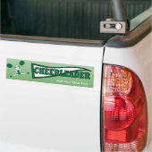 Green Cheerleader Girl Silhouette Bumpersticker (Op Truck)