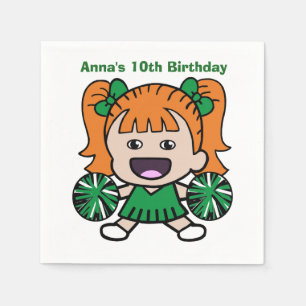 Green Cheerleader Paper Napkins Servetten