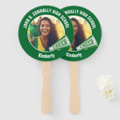 Green Cheerleader Photo High School Spirit Handwaaier (Voorkant en achterkant)