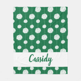 Green Cheerleader Pom Pom Pattern Fleece Deken