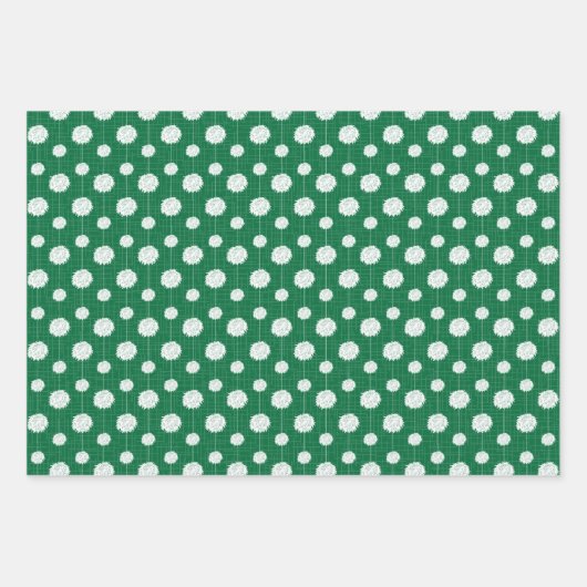 Green Cheerleader Pom Pom Pattern Inpakpapier Vel (Voorkant)