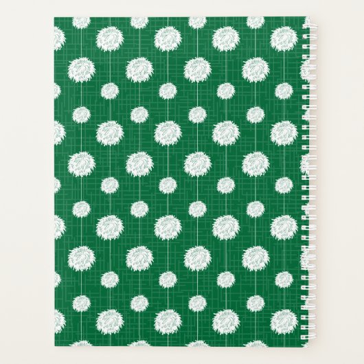 Green Cheerleader Pom Pom Pattern Planner (Achterkant)