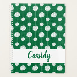 Green Cheerleader Pom Pom Pattern Planner