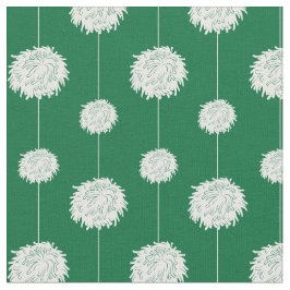 Green Cheerleader Pom Pom Pattern Stof