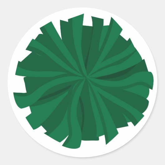 Green Cheerleader Pom Pom Ronde Sticker (Voorkant)
