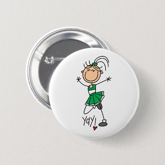 Green Cheerleader Ronde Button 5,7 Cm (Voorkant /achterkant)