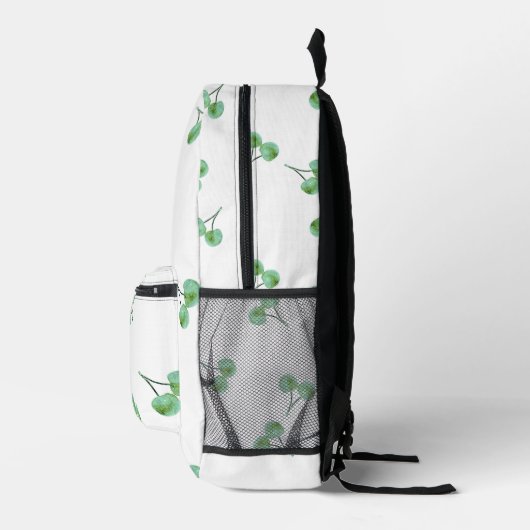 Green Cherry Pattern Bedrukte Rugzak (Rechts)