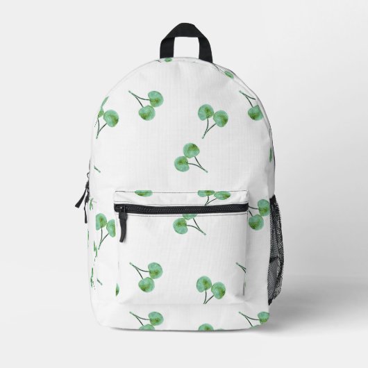 Green Cherry Pattern Bedrukte Rugzak (Voorkant)