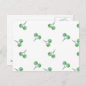 Green Cherry Pattern Briefkaart (Voorkant / Achterkant)