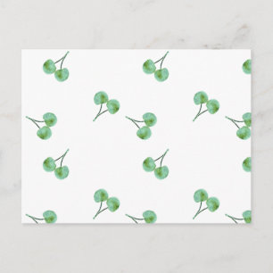 Green Cherry Pattern Briefkaart