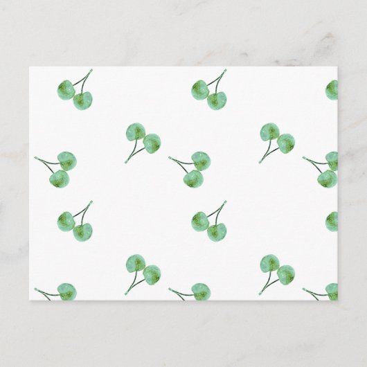 Green Cherry Pattern Briefkaart (Voorkant)