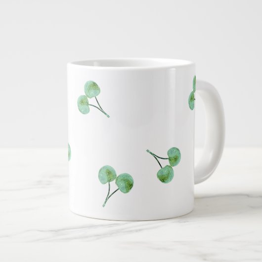 Green Cherry Pattern Grote Koffiekop (Voorkant rechts)
