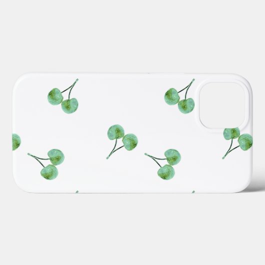 Green Cherry Pattern Hoesje-Mate iPhone Case Case (Achterkant (horizontaal))